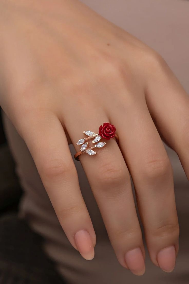 Image showing red rose ring